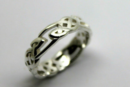Genuine Size O 1/2 Sterling Silver 925 Celtic Weave Ring