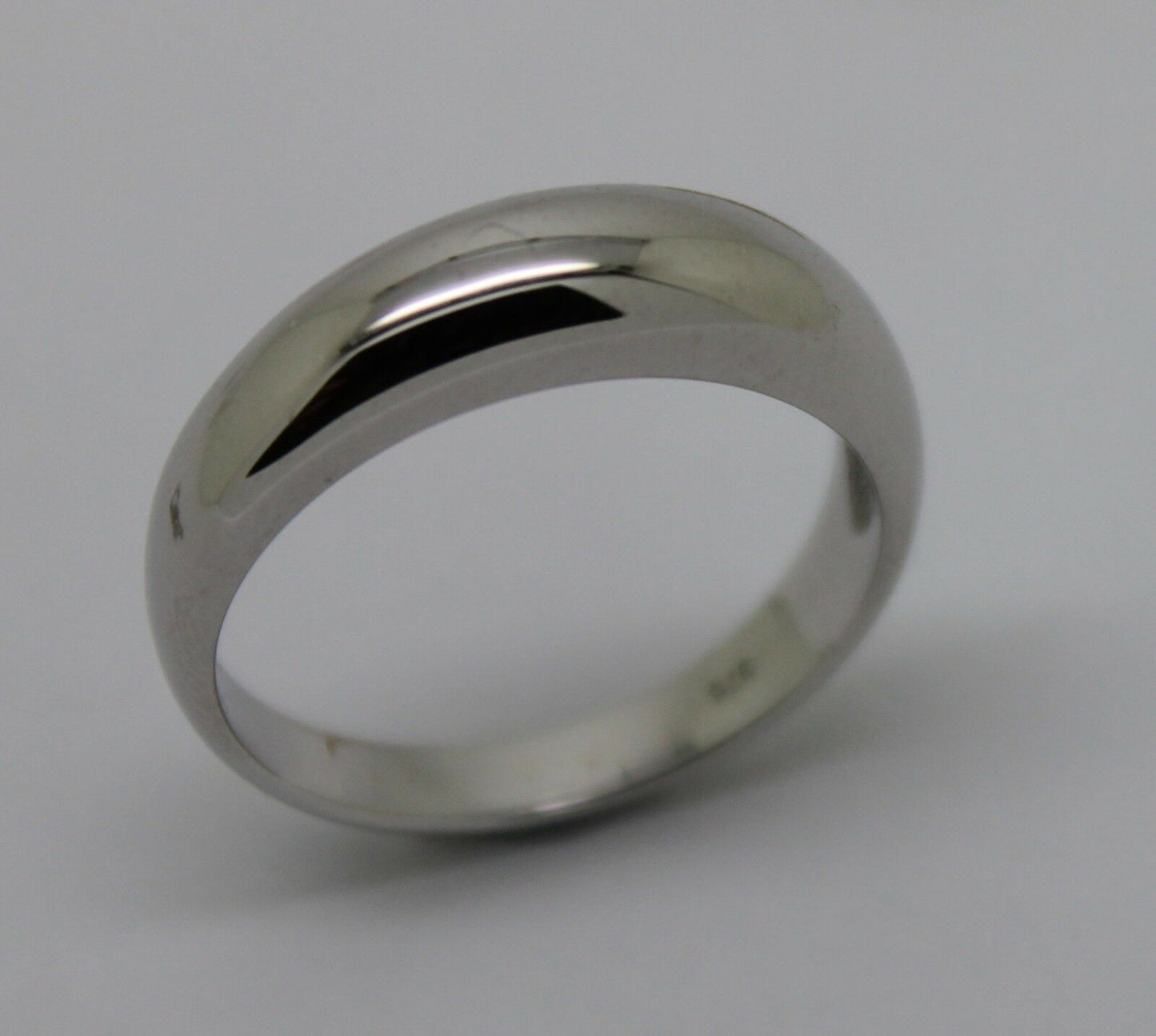 Size P Genuine 9ct White Gold Full Solid 5mm Dome Ring