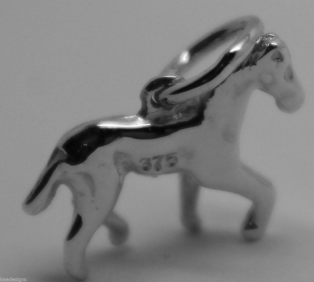 Genuine 9ct Yellow or Rose or White Gold Small 3D Horse Pendant or Charm