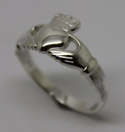 Genuine 9ct 375 Solid Yellow, Rose or White Gold Claddagh Celtic Friendship Ring In Your (Sizes L to S)