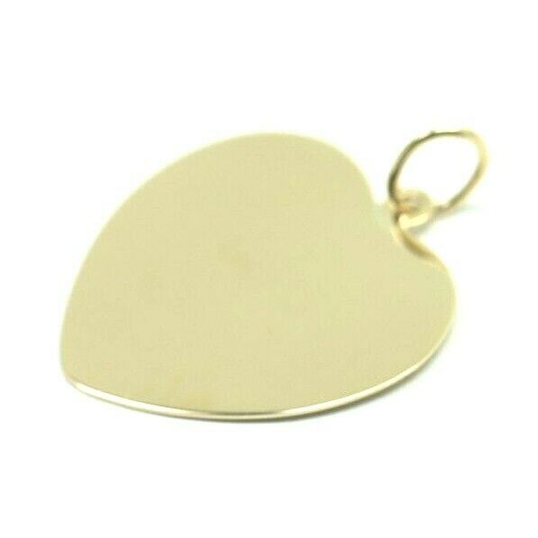 Solid Genuine 9ct 9k 375 Yellow, Rose or White Gold Large Heart Shield Disc Pendant
