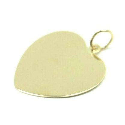 Solid Genuine 9ct 9k 375 Yellow, Rose or White Gold Large Heart Shield Disc Pendant