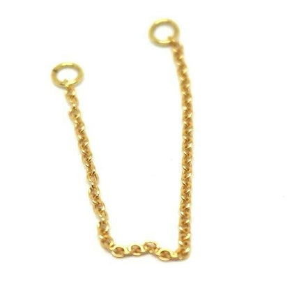 Genuine 9ct Yellow, Rose or White Gold or Sterling Silver or GP Belcher Safety Chain Polished for bracelet