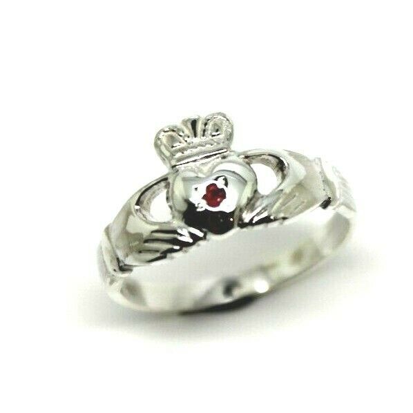 Kaedesigns Sterling Silver 925 Ruby (Birthstone July) Claddagh Ring