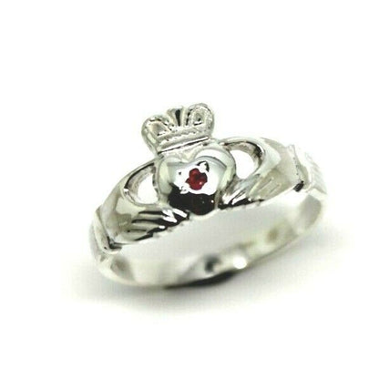 Kaedesigns Sterling Silver 925 Ruby (Birthstone July) Claddagh Ring