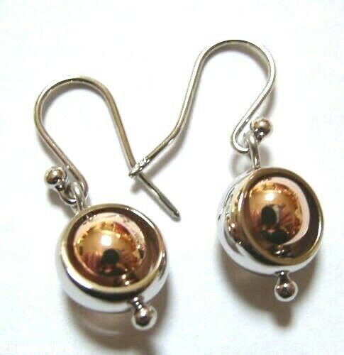 Kaedesigns Genuine 9ct 9k 375 Rose & White Gold Spinner Belcher Ball Earrings