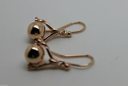 Genuine 9ct 9k 375 Yellow, Rose or White Gold Plain Ball Spinner Earrings