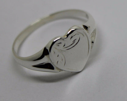 Kaedesigns, New Genuine Large Sterling Silver Heart Signet Ring - Choose your size
