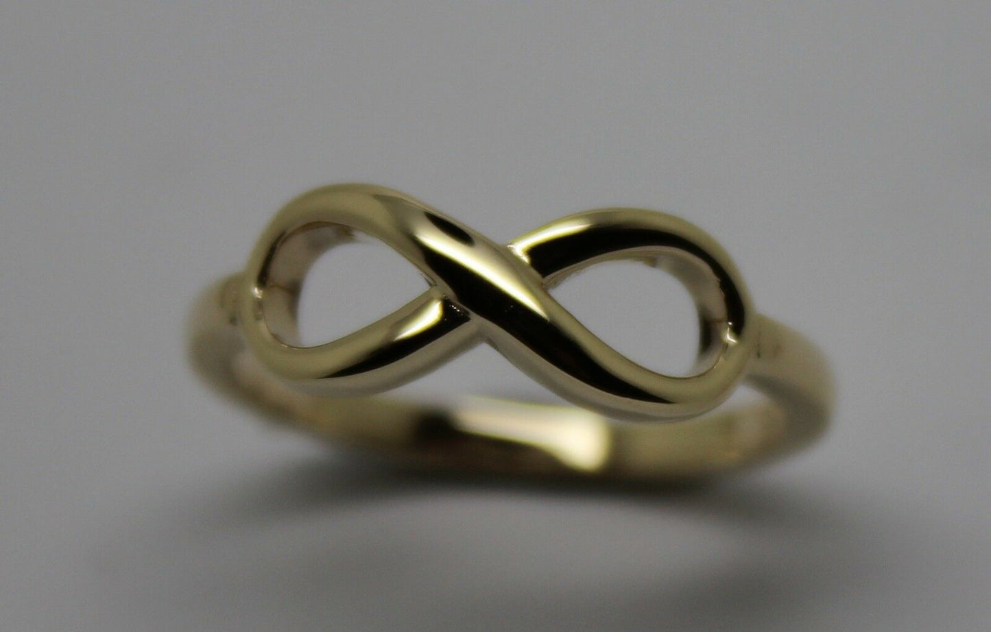 Genuine 9ct 9k 375 Yellow, Rose or White Gold Solid Infinity Ring Size J