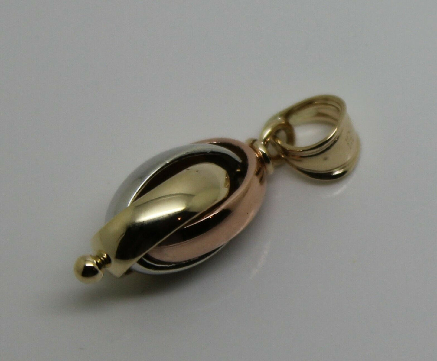 Kaedesigns New 9ct 9k Yellow Rose & White Gold Oval Belcher Pendant