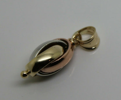 Kaedesigns New 9ct 9k Yellow Rose & White Gold Oval Belcher Pendant