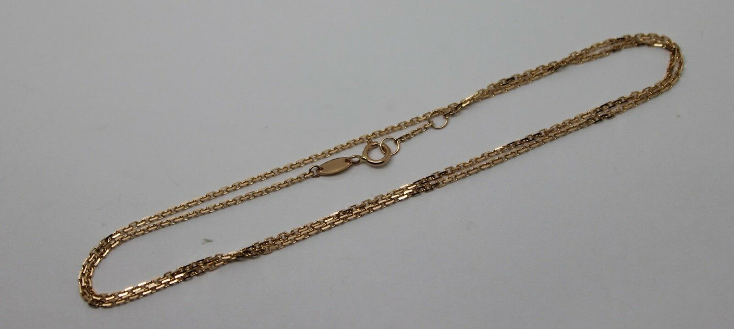 Genuine 18k 18ct 750 Rose Gold Box Chain Necklace 44cm 2.71g