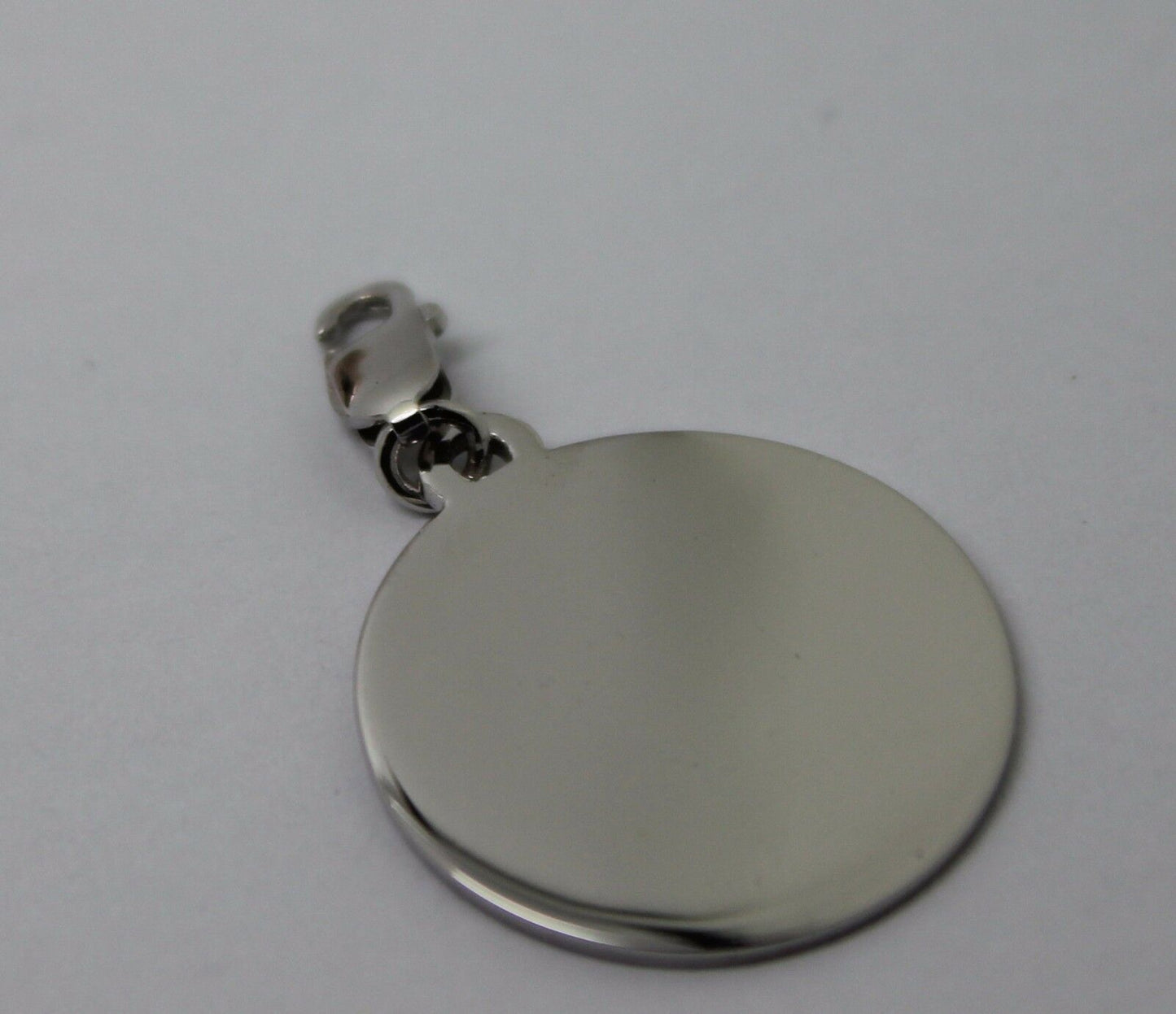 Genuine 9K 9ct 375 White Gold Shield Pendant & Parrot Clasp