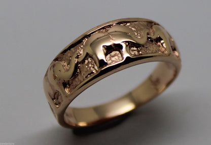 Size K Genuine 9ct 9kt 375 Full Solid Yellow, Rose or White Gold Lucky Elephant Ring 209