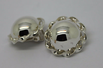 Kaedesigns Sterling Silver 925 Half Large Ball Round Clip On Earrings
