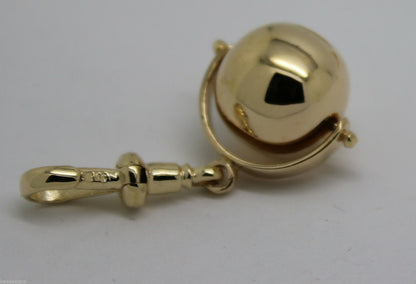 Genuine 9ct Yellow or Rose or White Gold Plain 14mm Ball Spinner with Swivel Clasp