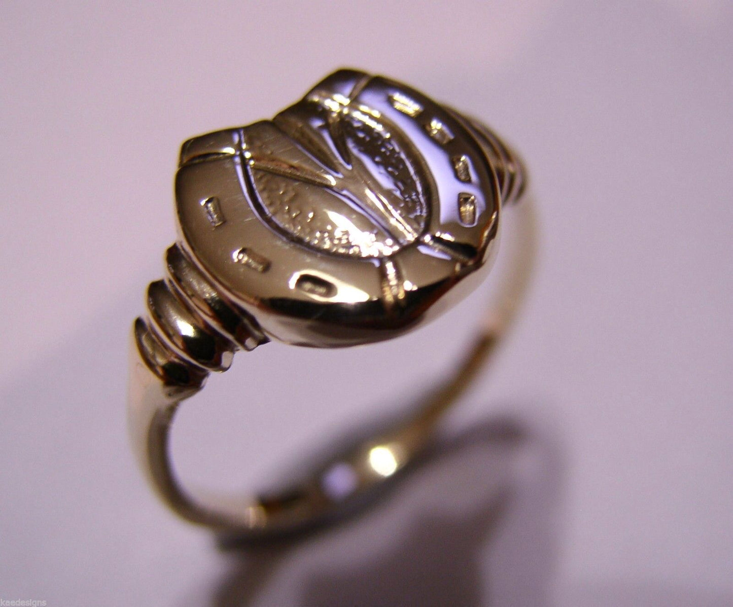 Kaedesigns, Size R Genuine Large 9ct Genuine Yellow, Rose or White Gold  Lucky Horseshoe Ring