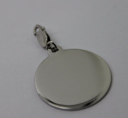 Genuine 9K 9ct 375 White Gold Shield Pendant & Parrot Clasp