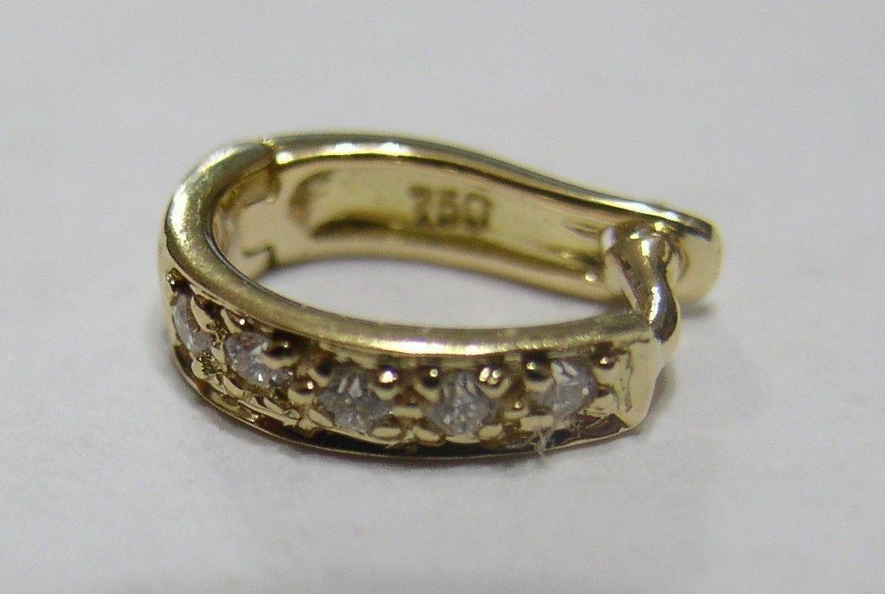 Genuine 18ct White Or Yellow Gold 750 Diamond 10mm Enhancer Bail Clasp