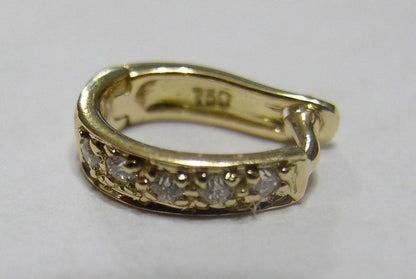 Genuine 18ct White Or Yellow Gold 750 Diamond 10mm Enhancer Bail Clasp
