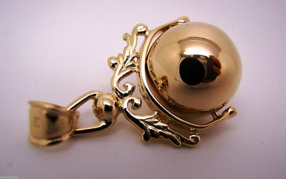Kaedesigns, New Solid 9ct Yellow Or Rose Or White Gold 16mm Ball Spinner Pendant