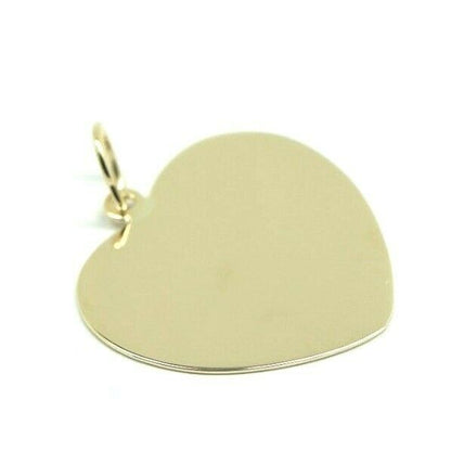 Solid Genuine 9ct 9k 375 Yellow, Rose or White Gold Large Heart Shield Disc Pendant