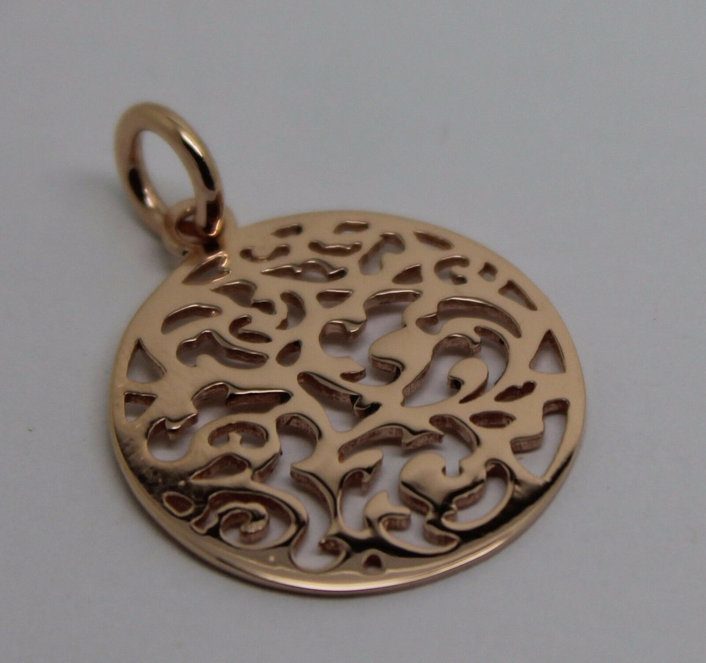 Genuine Solid 9ct 9kt 375 Yellow, White Or Rose Gold Round Filigree Pendant
