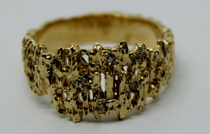 Kaedesigns New Genuine 10ct White or Rose Or Yellow Gold Diamond Nugget Ring