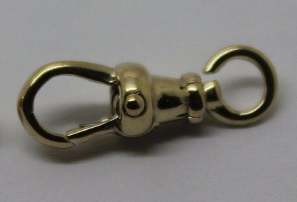 Genuine 9ct or 18ct Yellow or Rose Gold Albert Swivel Clasp 15mm Size