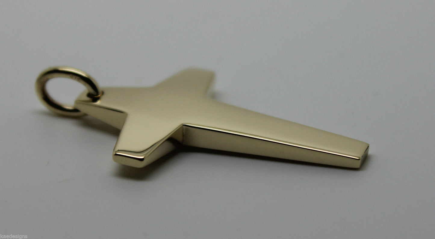 Kaedesigns New Large  Solid Heavy 9ct Yellow, Rose or White Gold Flat Plain Cross Pendant