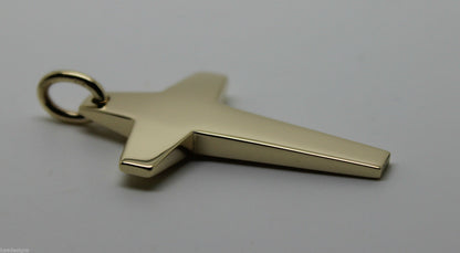 Kaedesigns New Large  Solid Heavy 9ct Yellow, Rose or White Gold Flat Plain Cross Pendant