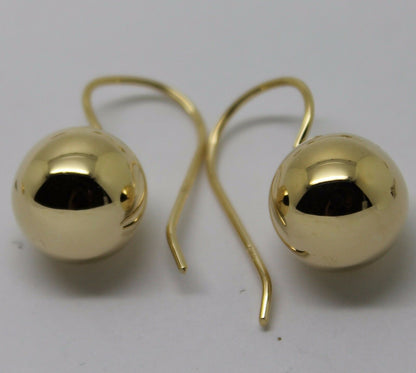 Kaedesigns Genuine 9ct 9k 375 Yellow, Rose or White Gold 12mm Euro Ball Drop Earrings