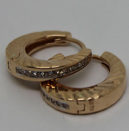 Genuine 9ct 9k 375 Rose Gold Hoops 15mm Huggies Earrings *Free Express Post