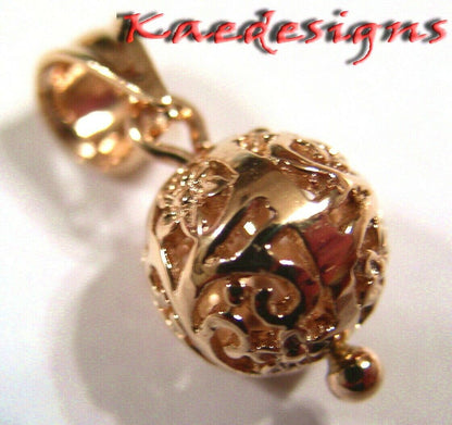 Kaedesigns Genuine 9ct Yellow, Rose or White Gold 10mm Filigree Ball Pendant