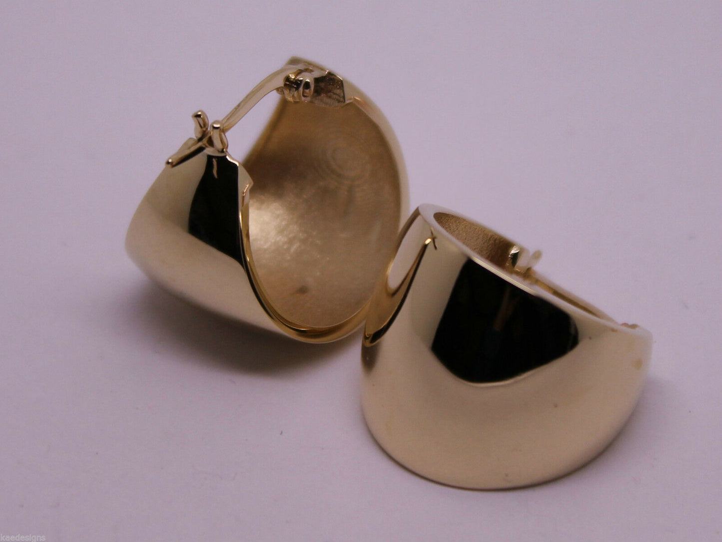 Kaedesigns, Genuine 9ct 9K 15mm Wide Yellow, Rose & White Gold 375, Hoop Full Solid Earrings