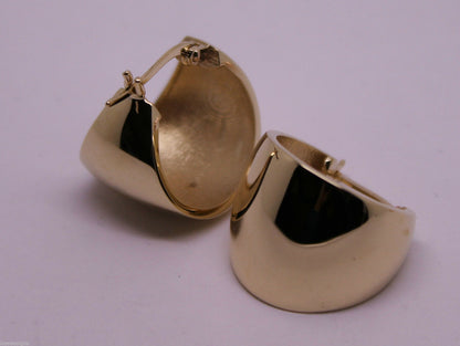 Kaedesigns, Genuine 9ct 9K 15mm Wide Yellow, Rose & White Gold 375, Hoop Full Solid Earrings