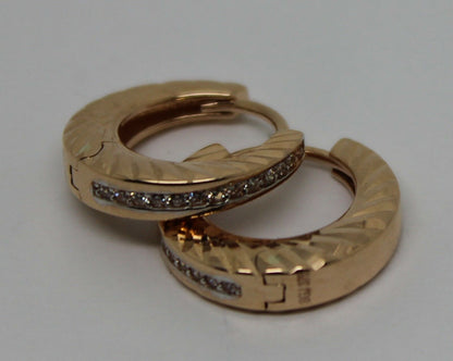Genuine 9ct 9k 375 Rose Gold Hoops 15mm Huggies Earrings *Free Express Post