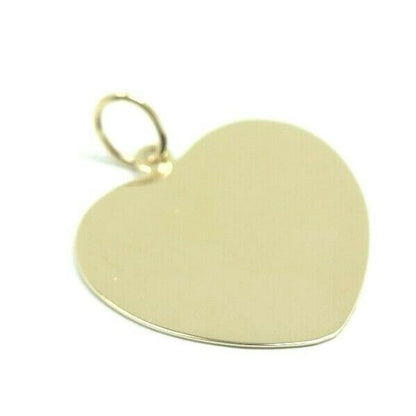 Solid Genuine 9ct 9k 375 Yellow, Rose or White Gold Large Heart Shield Disc Pendant