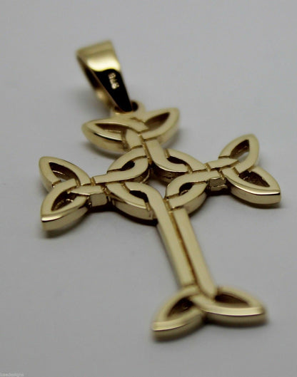 Genuine New Small 9ct Yellow Or Rose Or White Gold Celtic Cross Pendant