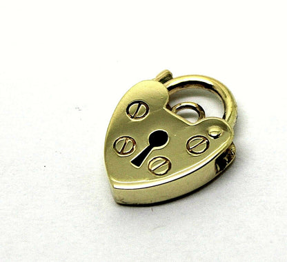 Genuine Small 9.5mm 9ct Yellow or Rose Gold Screw Heart Pendant Padlock