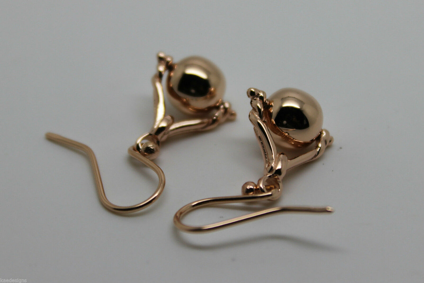 Genuine 9ct 9k 375 Yellow, Rose or White Gold Plain Ball Spinner Earrings