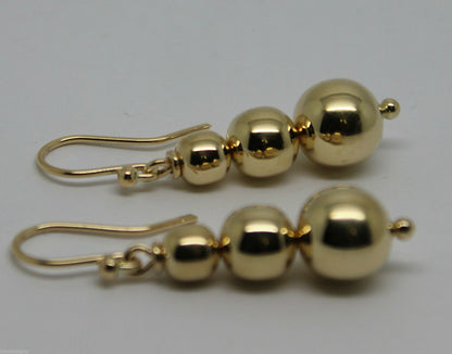 Kaedesigns 9ct 9k 375 Yellow Or White Or Rose Gold 375 Three Ball Drop Ball Earrings