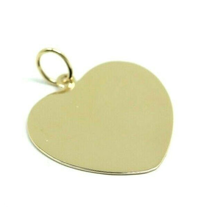 Solid Genuine 9ct 9k 375 Yellow, Rose or White Gold Large Heart Shield Disc Pendant