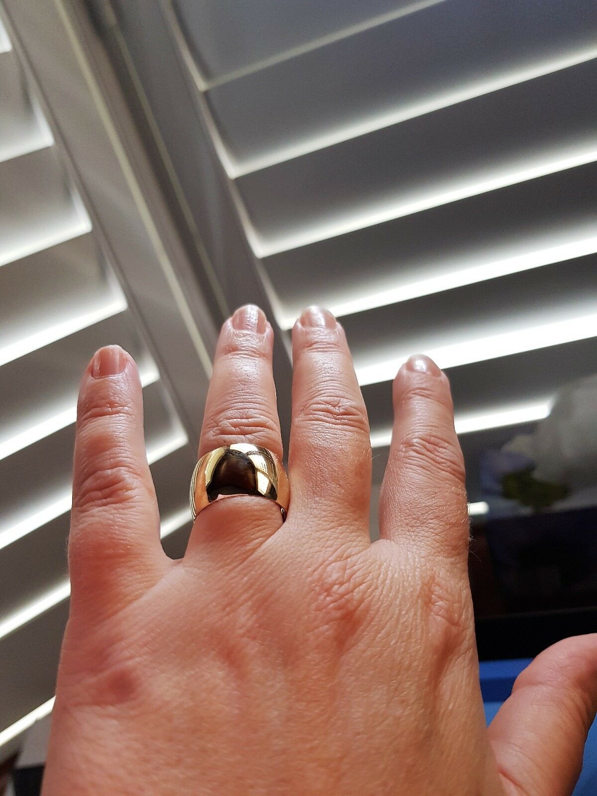 Genuine New Solid  9ct Yellow, Rose or White Gold Full Solid 12mm Wide Barrel Band Ring Size N