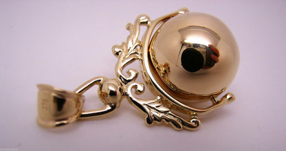 Kaedesigns, New Solid 9ct Yellow Or Rose Or White Gold 16mm Ball Spinner Pendant