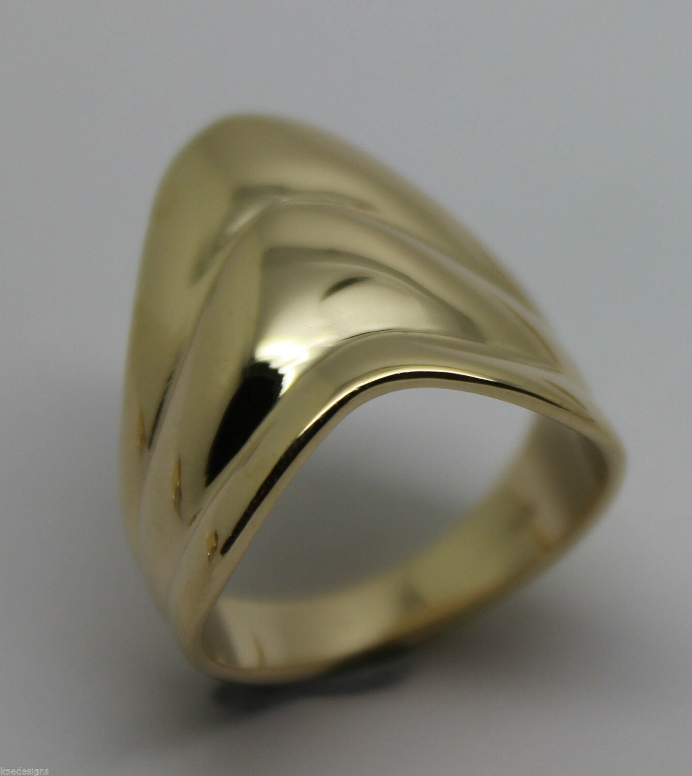 Genuine 9ct 375 Solid Rose Or Yellow Or White Gold Wide Pointy Ring In Your Size