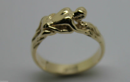 Genuine 9kt 9ct Solid Yellow, Rose or White Gold Making Love Ring  276