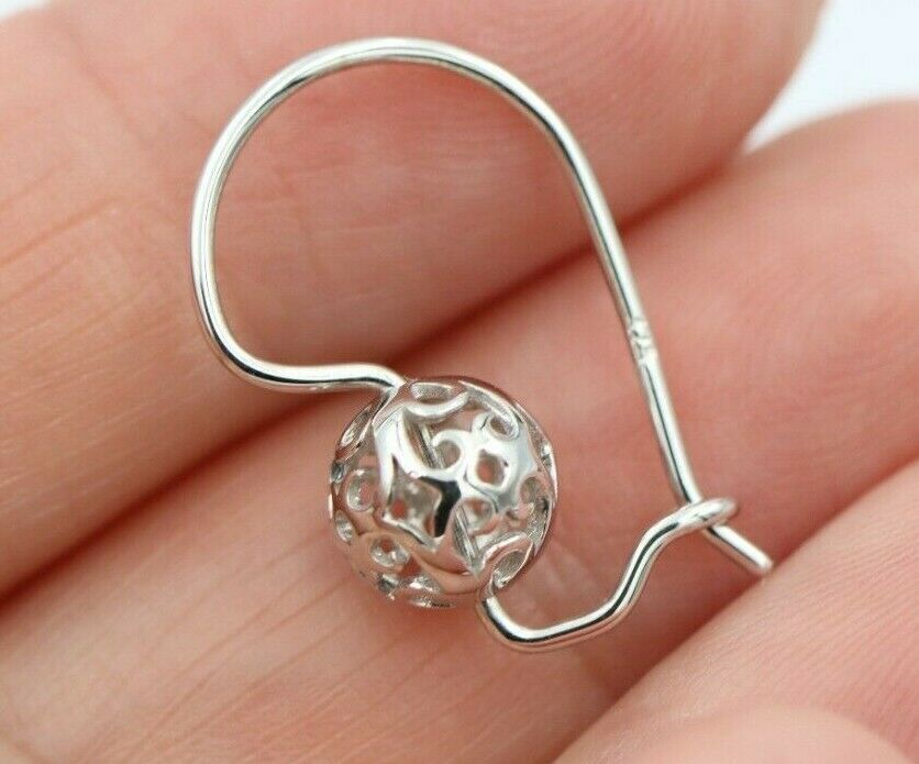 Genuine New 9k 9ct 375 Yellow, Rose and White Gold 8mm Ball Filigree Earrings