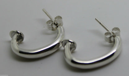Genuine Sterling Silver 925 C Stud Earrings Butterfly Backs