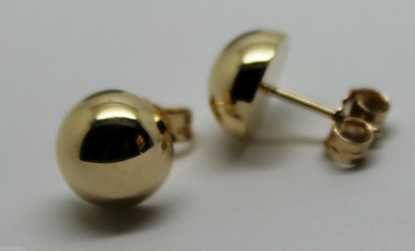 Genuine 9ct 9K 375 Solid Yellow, Rose or White Gold 10mm Stud Half Ball Earrings